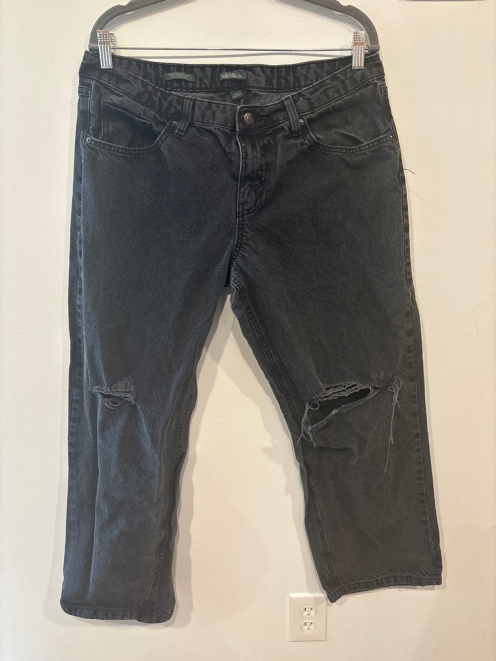 Wild Fable Black Distressed Mid-Rise 90s Relaxed Straight Jeans - Women’s 12